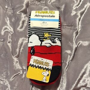 Aeropostale Red and Black Snoopy Socks